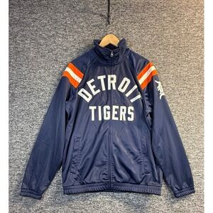 Detroit Tigers MLB Track Jacket G-III Sports Carl Banks Navy Blue Mens Medium